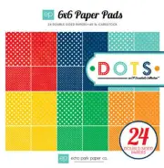 ECHO PARK "PRIMARY DOTS" 6X6 PAPER PAD 24 6X6 SHEETS SCRAPJACK'S PLACE
