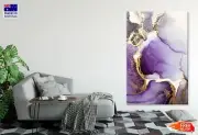 Purple & Gold Splash Abstract Art Wall Canvas Home Decor Australian Made Quality