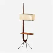 Indoor Floor Lamps Modern Floor Lamp for Living Room, Floor Lamp with Table, Solid Wood Side Table Lamp, Standing Light with Shelves Standing Lamp