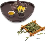 Wooden Serving Tray, Triangle Wood Serving Tray Simple and Elegant, Versatile Storage Platter Tray for Tea Coffee Snacks Pizza Drinks(Small)