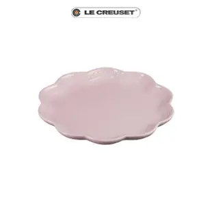 【Le Creuset】瓷器蕾絲花邊盤 22cm(雪紡粉)