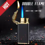 Cigar Lighter Double Fire Torch Jet Windproof Creative Refillable