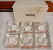 6 Italian Mumm Champagne Advertising Blown Glass Votive Tealight Candle Holders