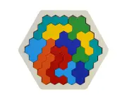 Tangram puzzles, tangram wooden kids, hexagonal puzzles, geometric toys, montessori toys, educational toys, wooden work toys