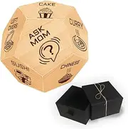 UNICRAFTALE 12 Types of Food Anniversary Date Night Gifts 1 Set Wood Food Decision Dice Wedding Gifts Funny Food Dice with Rectangle Velvet Packing Pouches for Husband Wife Valentines Day Gifts