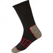 4 X Mens Explorer Copper Crew Socks Black / Grey Marle