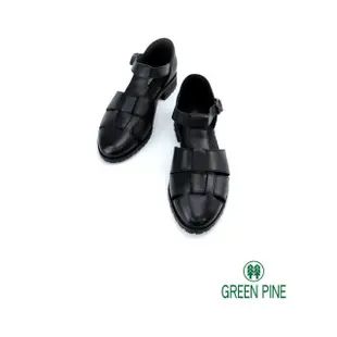 【GREEN PINE】文青風格編織涼鞋黑色(00862201)