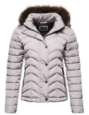 SUPERDRY Damen Steppjacke Jacke WinterjackeLuxe Fuji Padded Jacket grau Gr M L