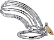 Metal Chastity Lock Beginner Chastity Cage Penis Lock Male Anti-Erection Cock Cage Adult Sex Toy Hollow Chastity Device Three Ring Set