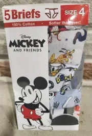 ⚡️DISNEY MICKEY MOUSE & FRIENDS (SIZE 4) (5 PK) 100% BRIEFS