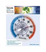 Taylor Precision 5321N Window Thermometer-40 to 120 Deg F 3-1/2" Dial