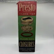 Sealed Presto Mason Canning Jar Metal Lid Closures w/Glass Top Box Rubber (12)