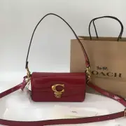 COACH Studio Baguette Shoulder Crossbody Bag Patent Leather Red CE761 outlet New