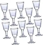 MOTHNUR 10Pcs Wine Cups Small Glass Goblets for Whiskey Beer Cocktails Household Drinking Glasses Design for Sharing with Friends and Family