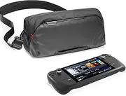 tomtoc Carrying Case for 2025 Nintendo Switch 2, ROG Ally X, Steam Deck/OLED, Legion Go, MSI Claw, Crossbody Shoulder Bag Fit Console, Original AC Charger Adapter, Casual Lightweight EDC Bag