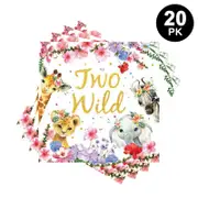 Two Wild Jungle Animals Theme Luncheon Napkins 20PK - Kids Birthday Party Tableware