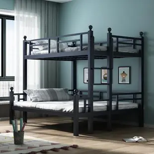 鐵藝上下鋪床高低子母床成人兒童床簡約現代臥室床上下雙層鐵藝床