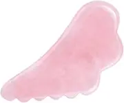 LALAFINA Quartz Wing Scraping Board Guasha Comb Crystal Gua Sha Wilding Gua Sha Facial Massager Crystal Scraping Plate Pink Crystal Jade Face Plate Natural