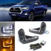 LED DRL Daytime Running Light Dynamic Turn Light For Toyota Hilux Revo 2020 2021 (for: Toyota)