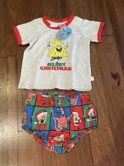 Peter Alexander Christmas Baby Toddler SpongeBob Squarepants Pyjama Set Size 2