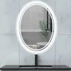Oval LED Bathroom Mirror Backlit Anti-fog Wall Mirrors Memory Dimming Function
