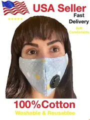 Reusable Face Mask Washable Adjustable Mask With Pocket Filter &2 Filter PM 2.5