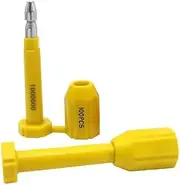 100-Pack High Security Bolt Seals, Tamper-Evident Shipping Seals with Serial Number, ISO 17712 Certified, One-Time Use Yellow Container Seals for Trailer, Truck, Train, Cargo Containers