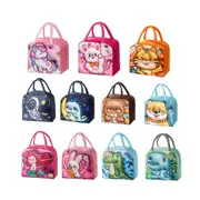 Cute 3D Cartoon Insulated Lunch Bag for Kids Oxford Fabric Bento Box Tote School