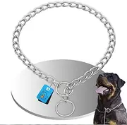 DZSEE Dog Chain Collar, Adjustable Choke Chain, Heavy Duty Chain Collars for Large Dogs, Secure Buckle for Medium to Large Dogs, Choker Collar forDogs Training Chew Proof