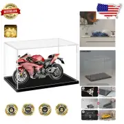 Seamless Acrylic Display Box with Black Base & Optional LED Lighting - 20x10x12