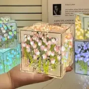 DIY Tulip Cube Mirror Night Light
