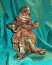 Unique, one of a kind, Hand made collectible, Clay Figurine of a happy Clown