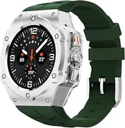 TOPBD Luxury Modification Kit for Samsung Galaxy Watch Ultra 47mm Stainless Steel Case Silicone Strap for Ultra 47mm DIY Accessorie Watchbands