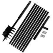 NNEVL Ground Drill with Handle 180 mm with Extension Tube 9 m Steel