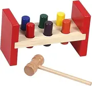 Toyvian 1 Set Wooden Plaything for Interactive Percussion with Hammer Develops Hand Eye Coordination Strength Early Educational Knocking for Fine Workmanship