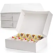 20 Pack White Bakery Boxes, Disposable White Kraft Paperboard Cookie Boxes Pa...
