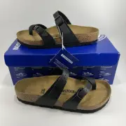 Birkenstock Mayari Toe Loop Sandals Womens Size 38 US Size 7-7.5 Black Leather