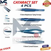 Ophthalmic Cataract Set Phaco Set Tweezers Needle Holders 4 Pcs Set Micro Instru