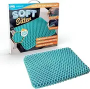 JML Soft Sitter Honeycomb Cushion - Gel Seat Cushion for Support and Flexibility, Home, Office, Gaming and Car Seat Pads - Lightweight, Durable, Breathable for All-Day Comfort and Posture, Aqua Green