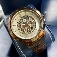 在飛比找森森購物網優惠-MASERATI手錶, 男女通用錶 46mm 古銅色圓形精鋼