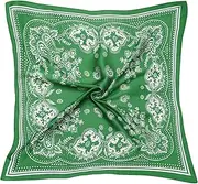 [VANLINKER] 27.5 Inches Silk Head Scarf for Women Men Vintage Bandanas Satin Hair Scarf Silk Wrap Neck Square Scarves VL9549