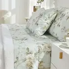 French Country Garden Toile Floral Print Bed Sheet Set Luxury Bedding Collect...