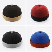 Men Docker Skullcap Sailor Hat Cap Beanie Hip Hop Rolled Cuff Brimless Retro New