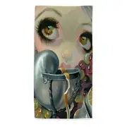 Fine Art Painting Girl and Nautilus Shell Cup Beach Towels Medium Large Extra Large