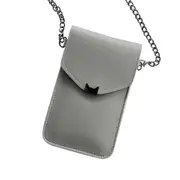2 Pcs Cat Ear Transparent Touch Screen Retro Simple Mobile Phone Bag Women Chain Messenger Bags Small Flap Bag Mini Shoulder Bag
