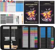 Drawing Set Sketch Pencils Kit,78 Pcs Sketching Supplies w/ 3Color Sketchbook
