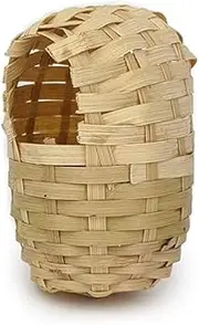 Avian Care Upright Cane Bird Nest, 12x10x8cm – Small Woven Nesting Hut, Hanging Hook for Finches & Budgies