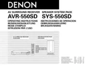 Denon AVR-550SD Receiver Amplifier Owners Manual