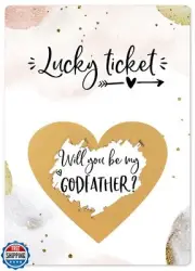 Joli Coon Will you be my godfather scratch card - Godparent proposal card - G