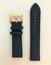 Original MIDO Ocean Star 22mm M026430A Blue Canvas Leather Watch Band Strap